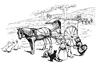 Of course there are the tradesmen's cartsthe butcher, the fish-man and Timothy Baker.